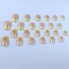 X-0051 Wearable Nail, European and American square-headed French gold four-pointed star false nail, cross-border nail art finished product, 24 pieces Application Scenario